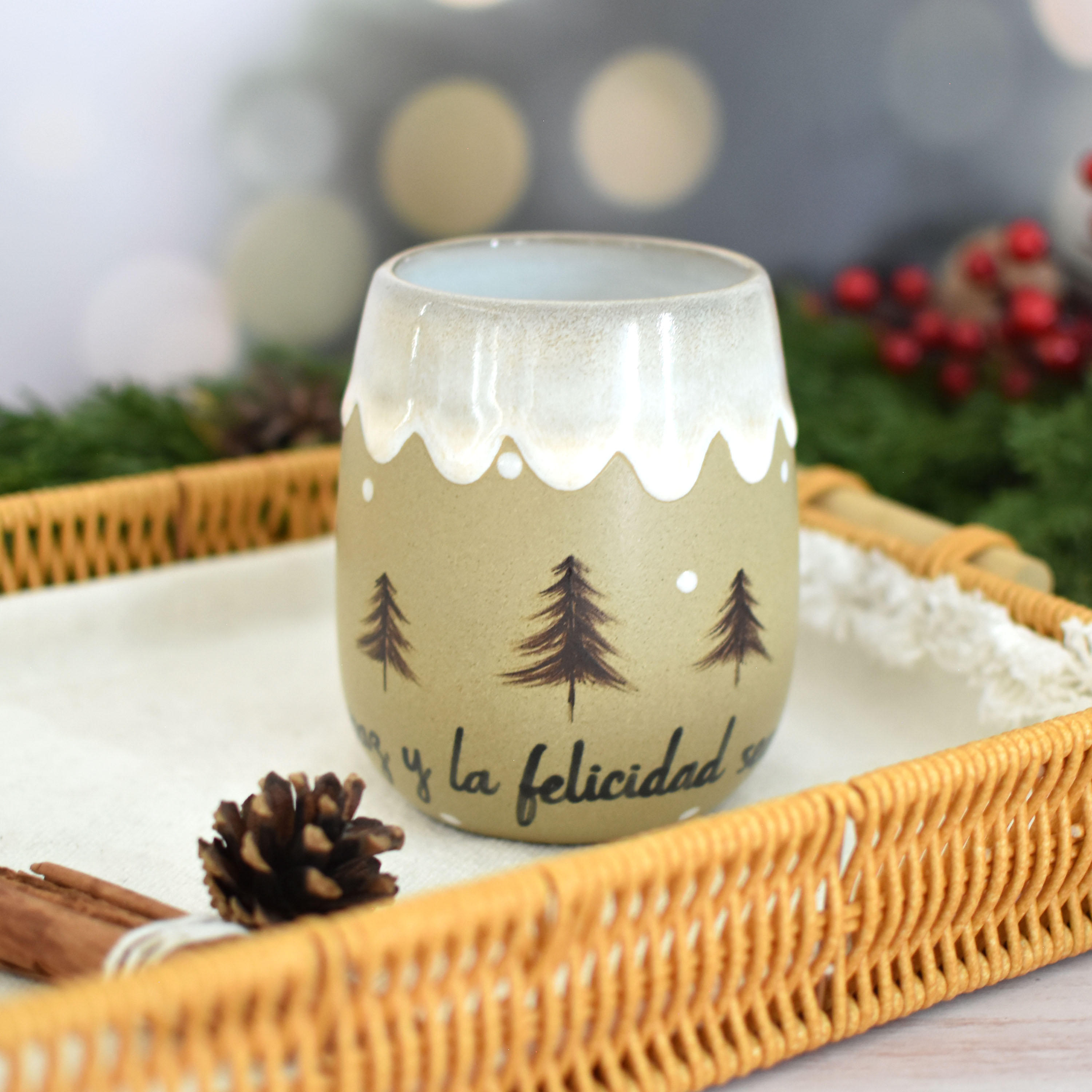 Taza Almendra "Que La Paz y la felicidad sean para siempre"