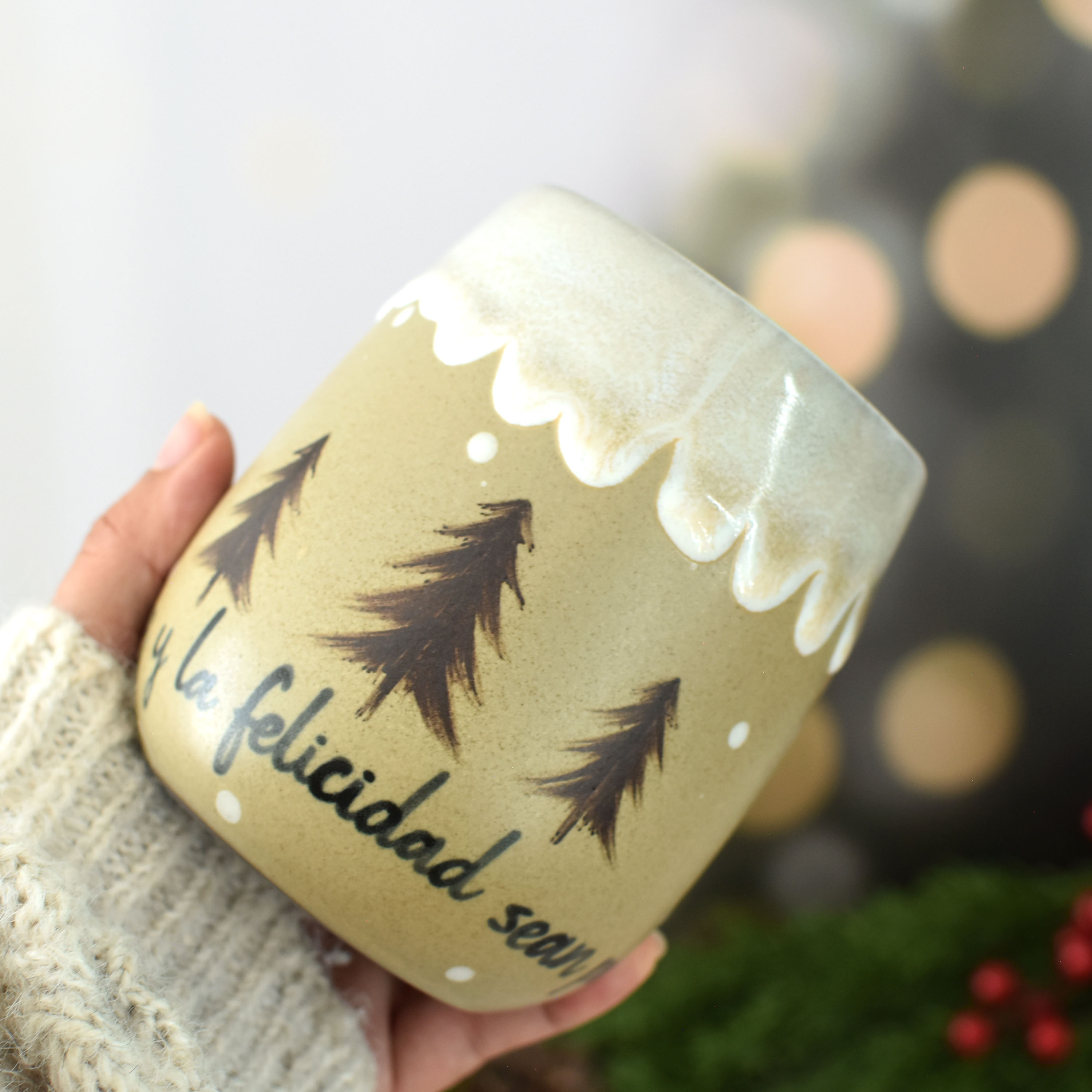 Taza Almendra "Que La Paz y la felicidad sean para siempre"