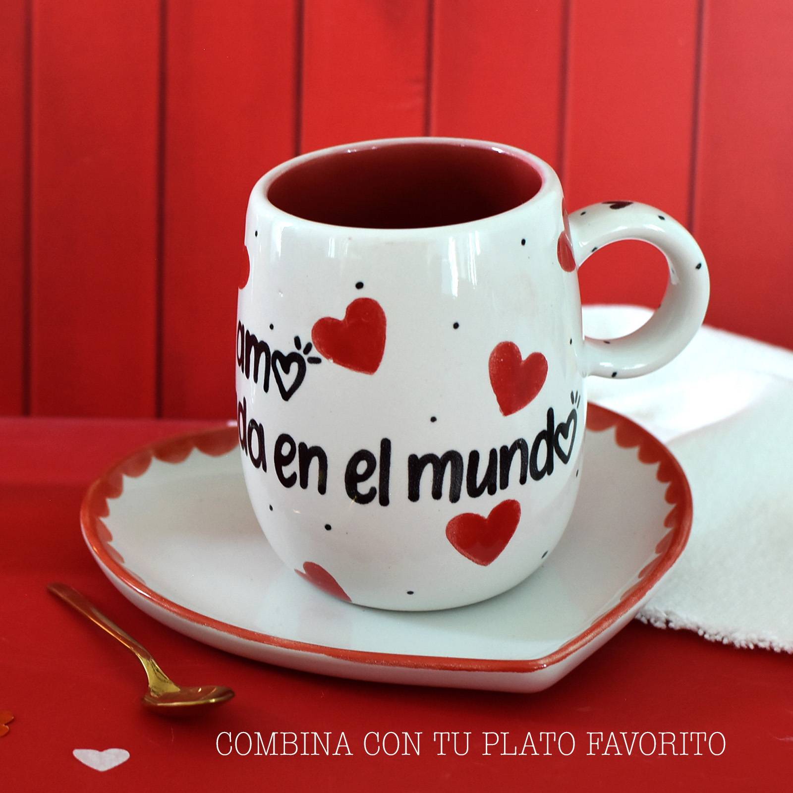 Taza Almendra "Te amo más que a nada en el mundo"