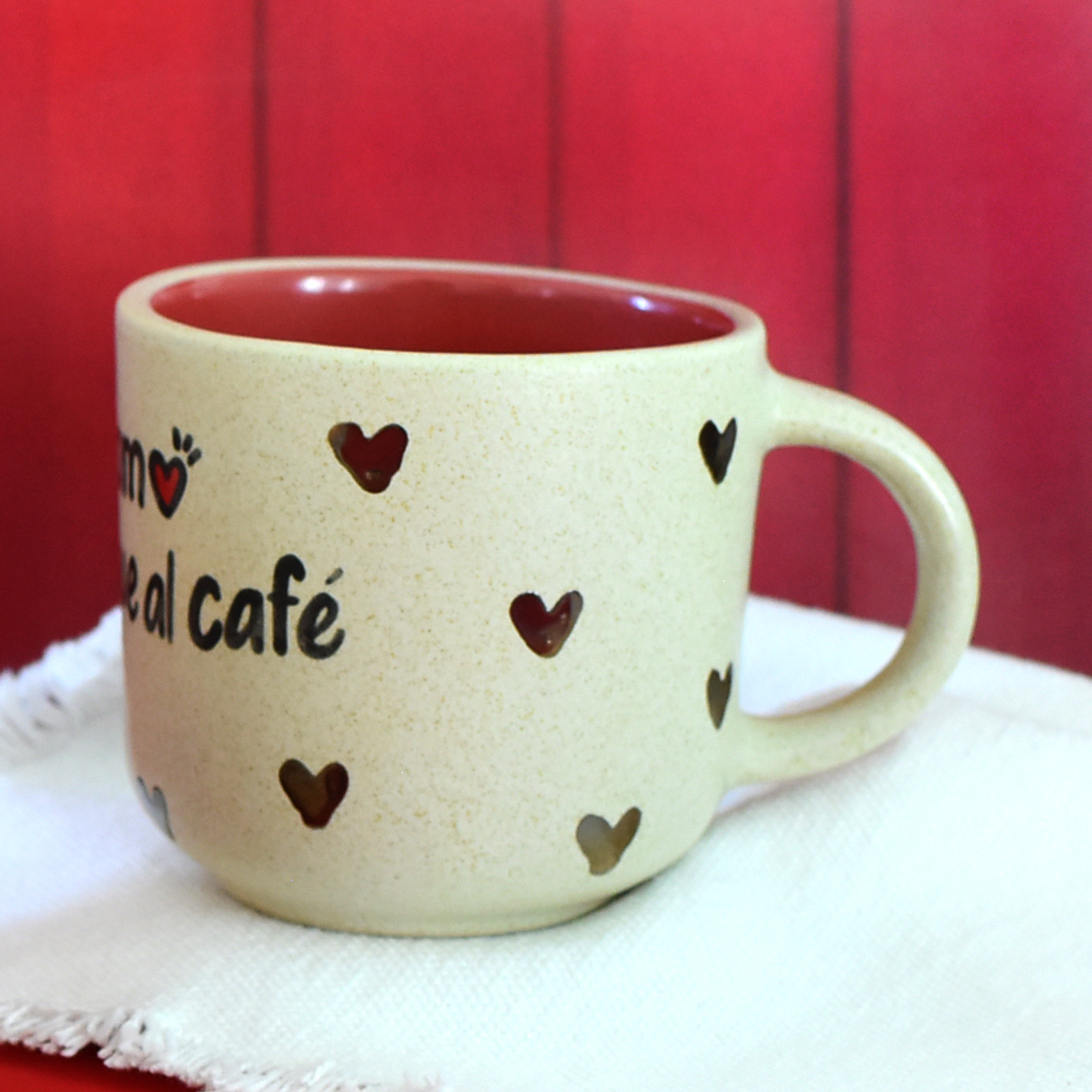 Taza Bohemia "Te amo más que al café"