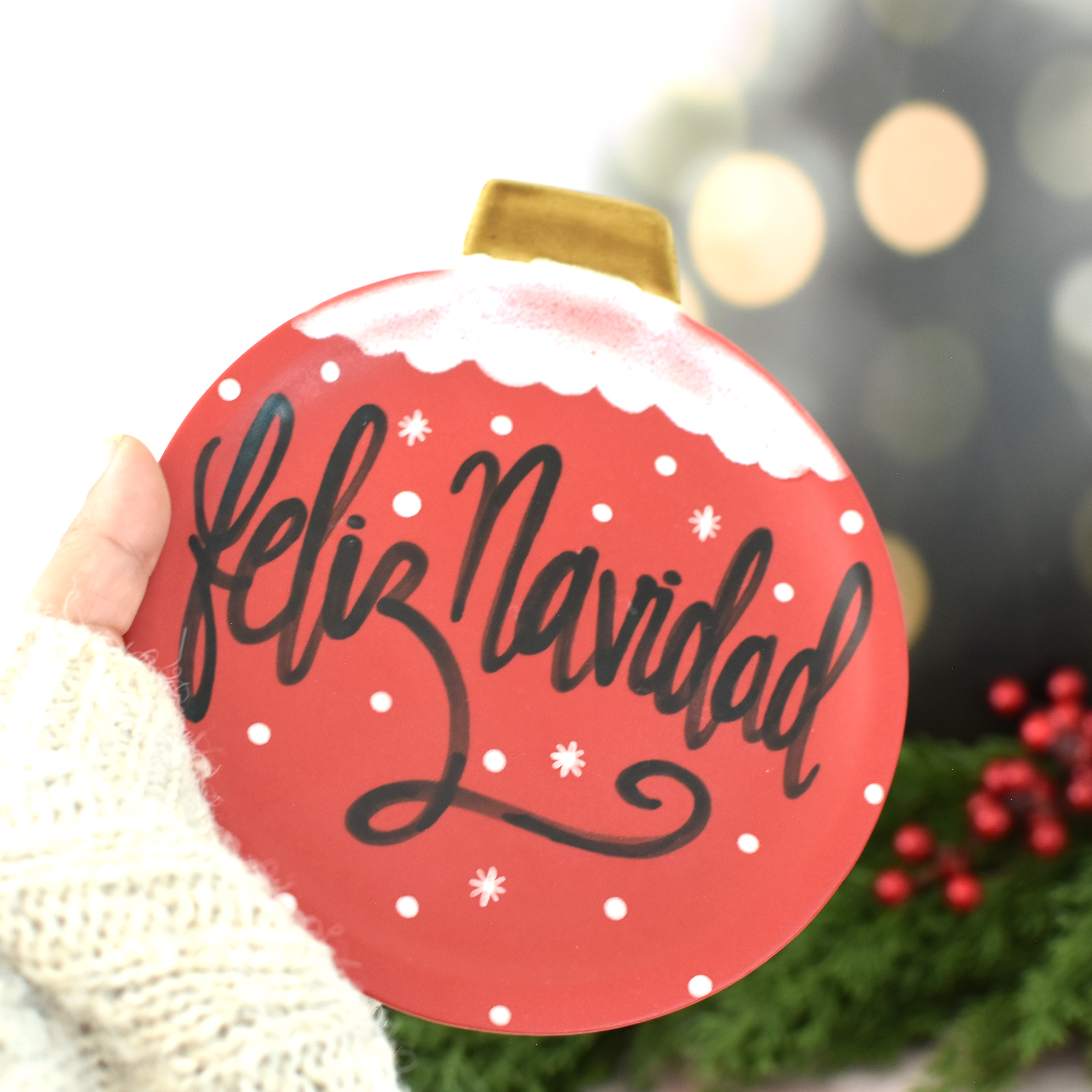 Platito Esfera "Feliz Navidad"