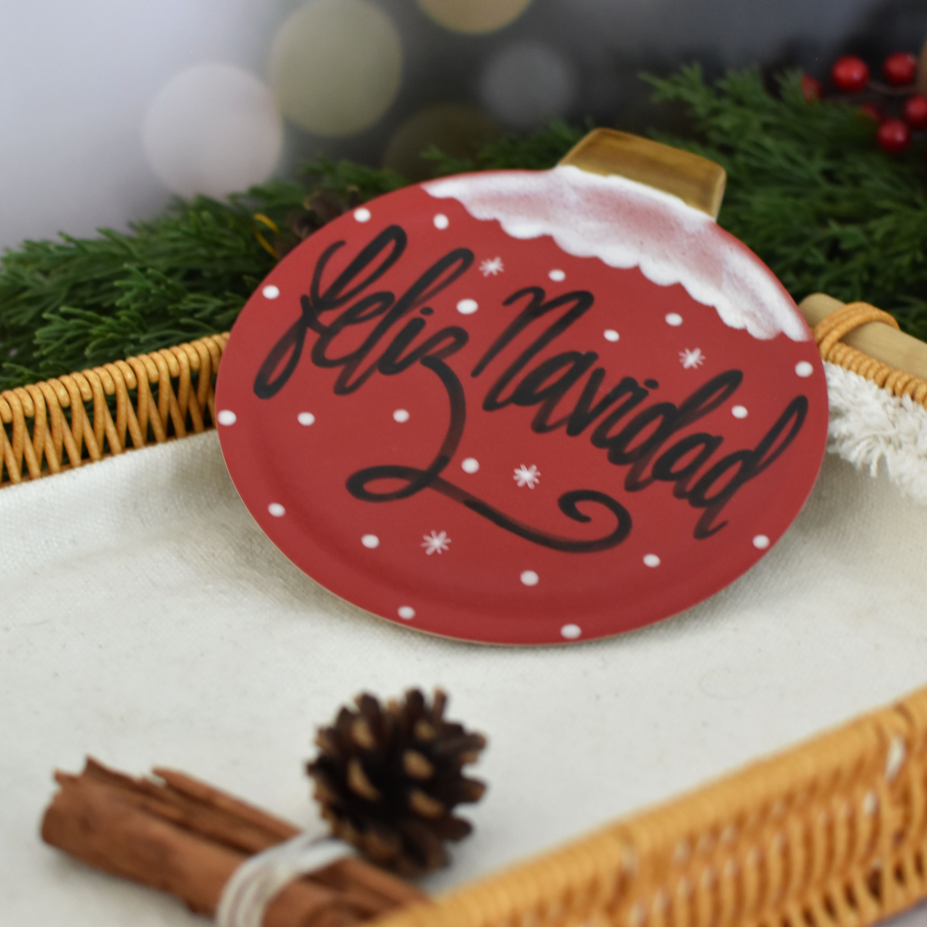 Platito Esfera "Feliz Navidad"