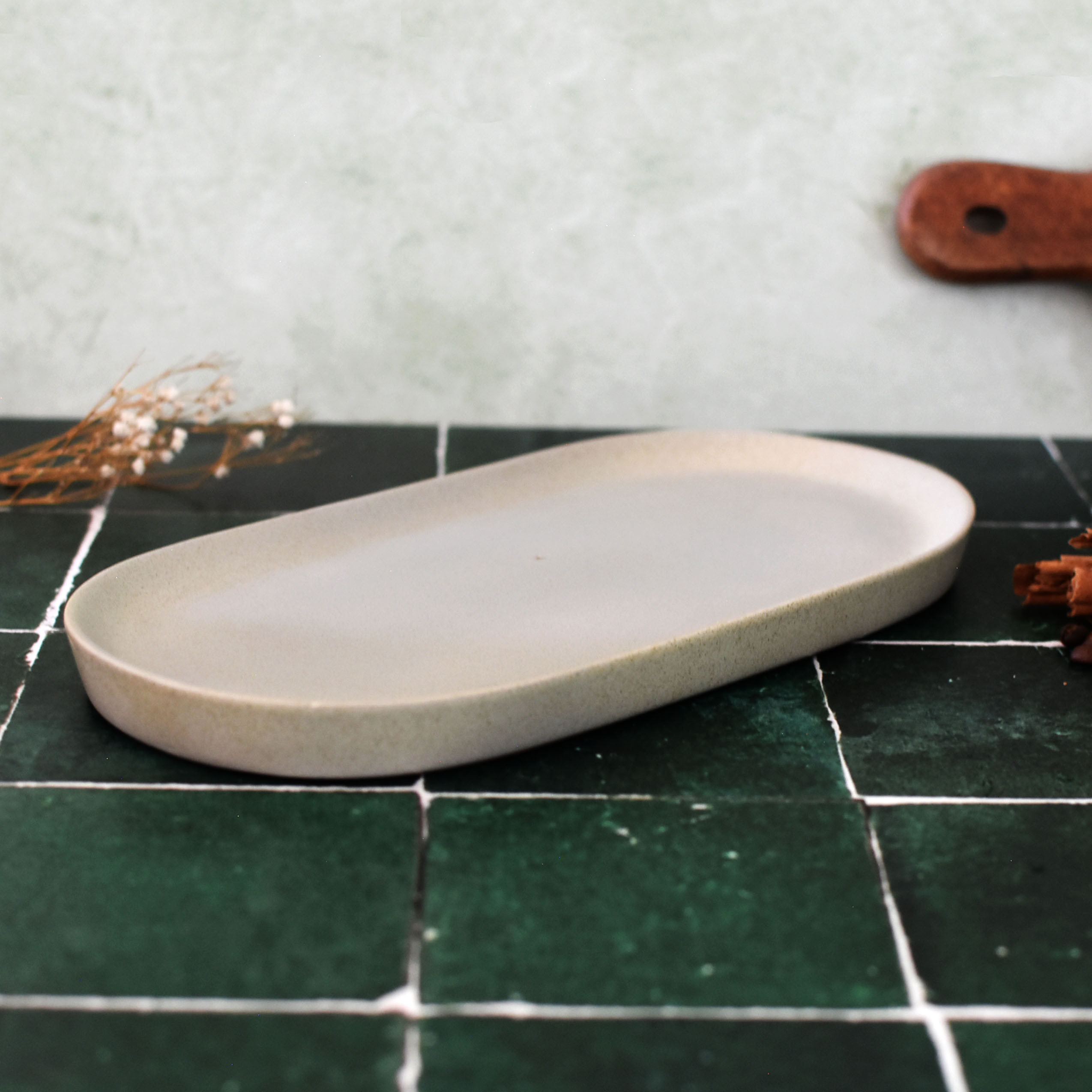 Plato ovalado Plata mate