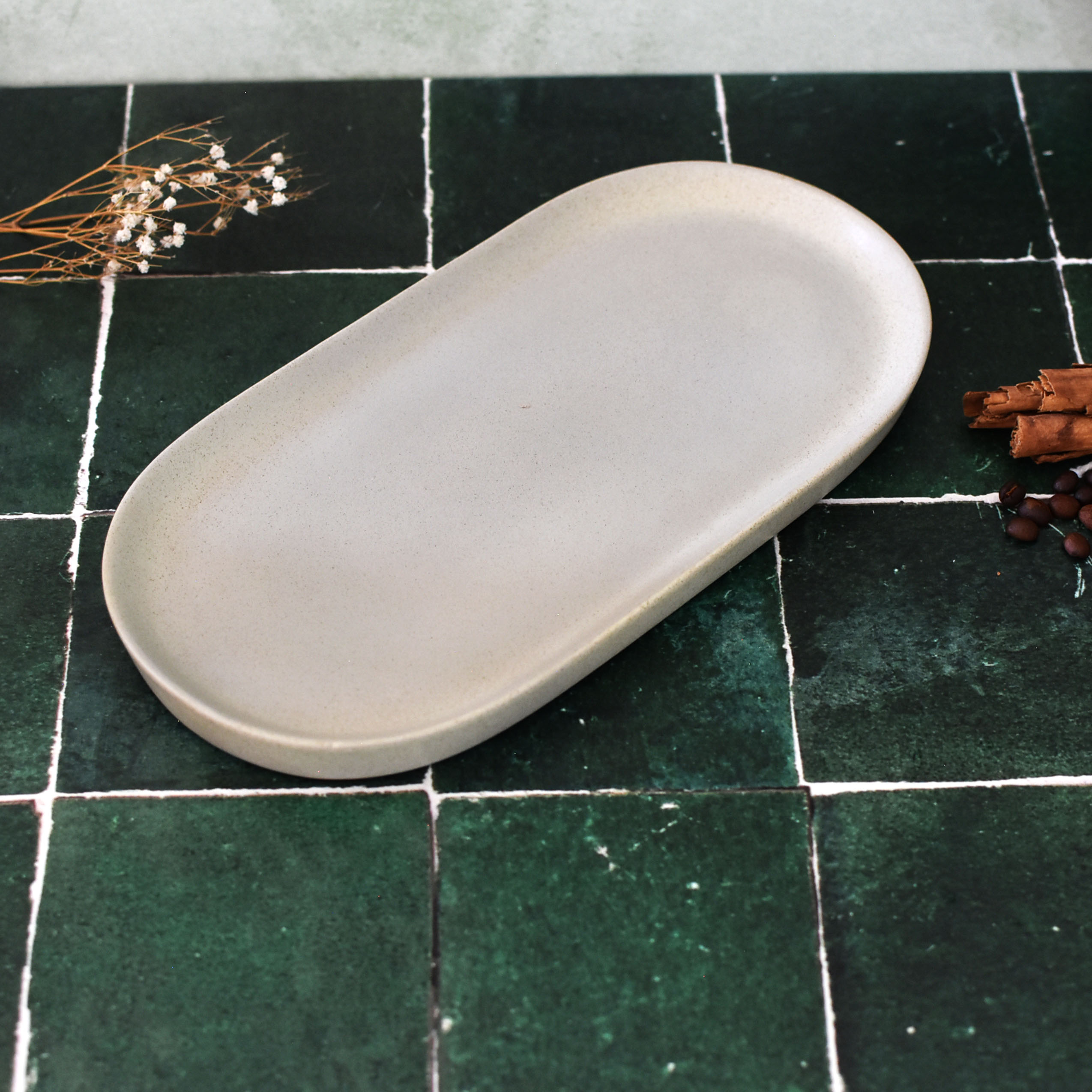 Plato ovalado Plata mate