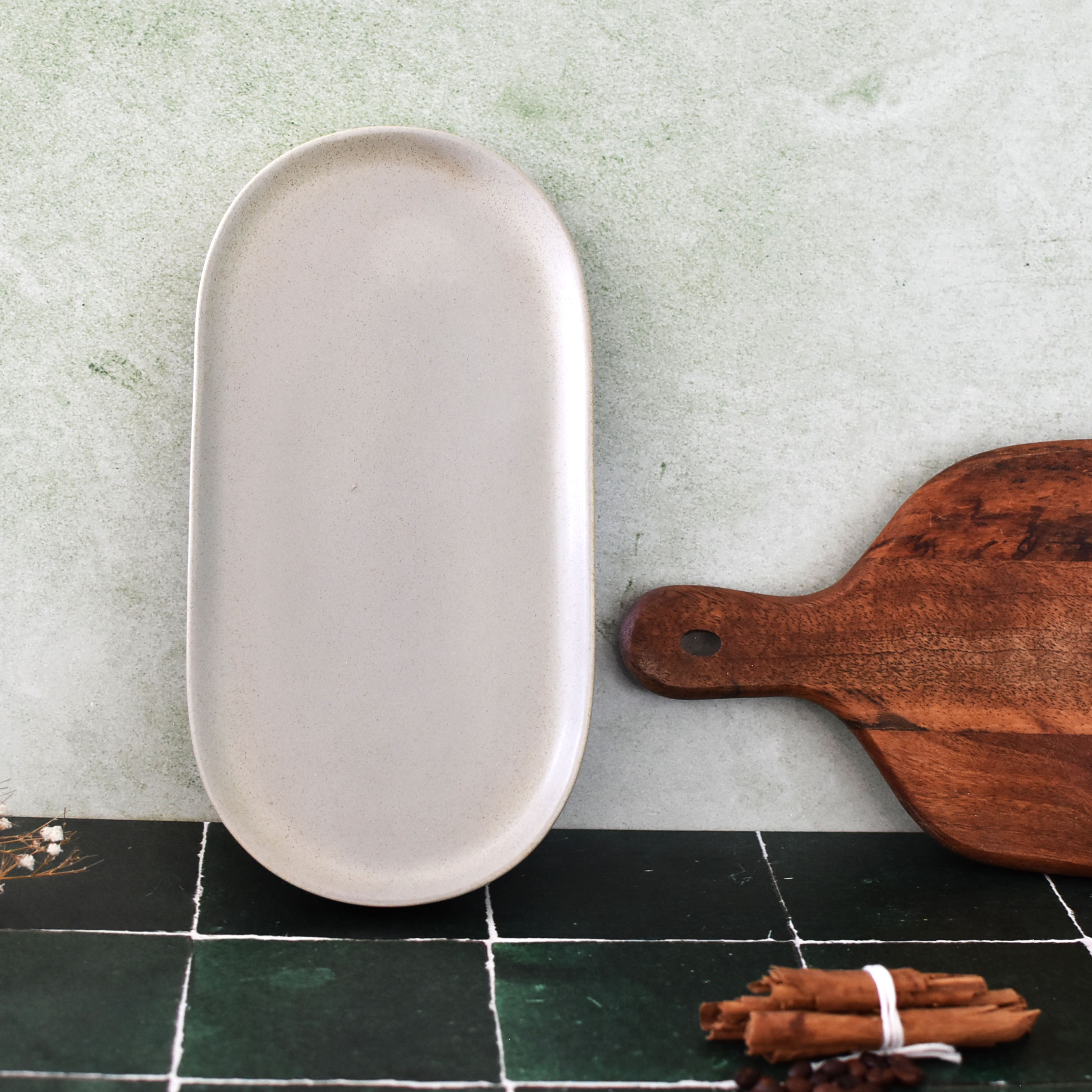 Plato ovalado Plata mate