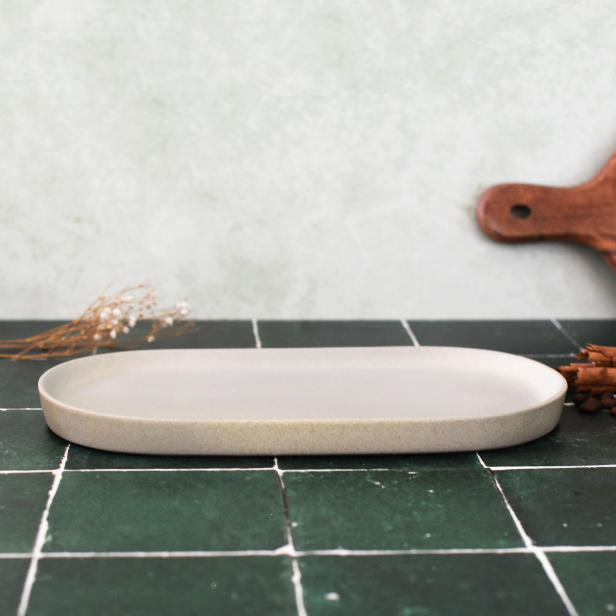 Plato ovalado Plata mate