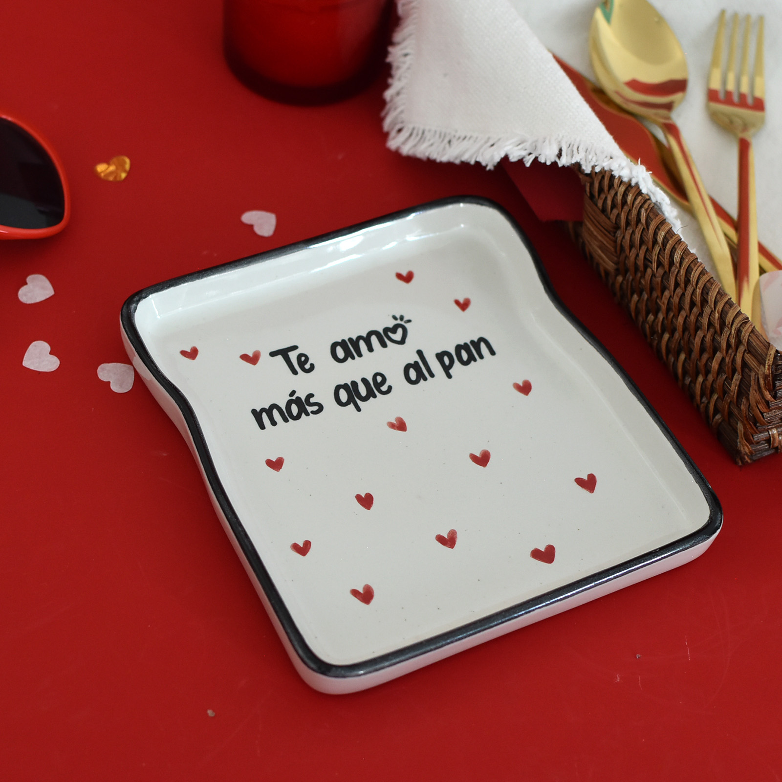 Plato Rebanada de Pan "Te amo más que al pan"