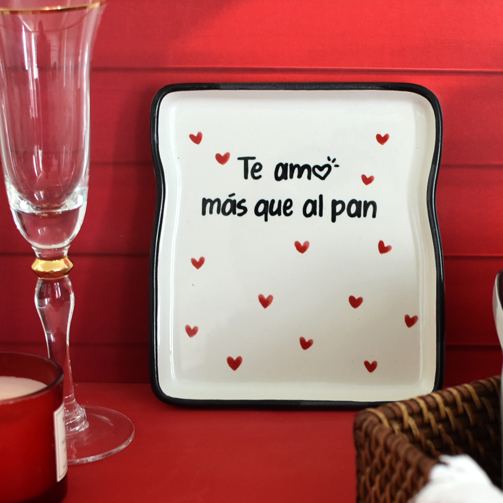 Plato Rebanada de Pan "Te amo más que al pan"