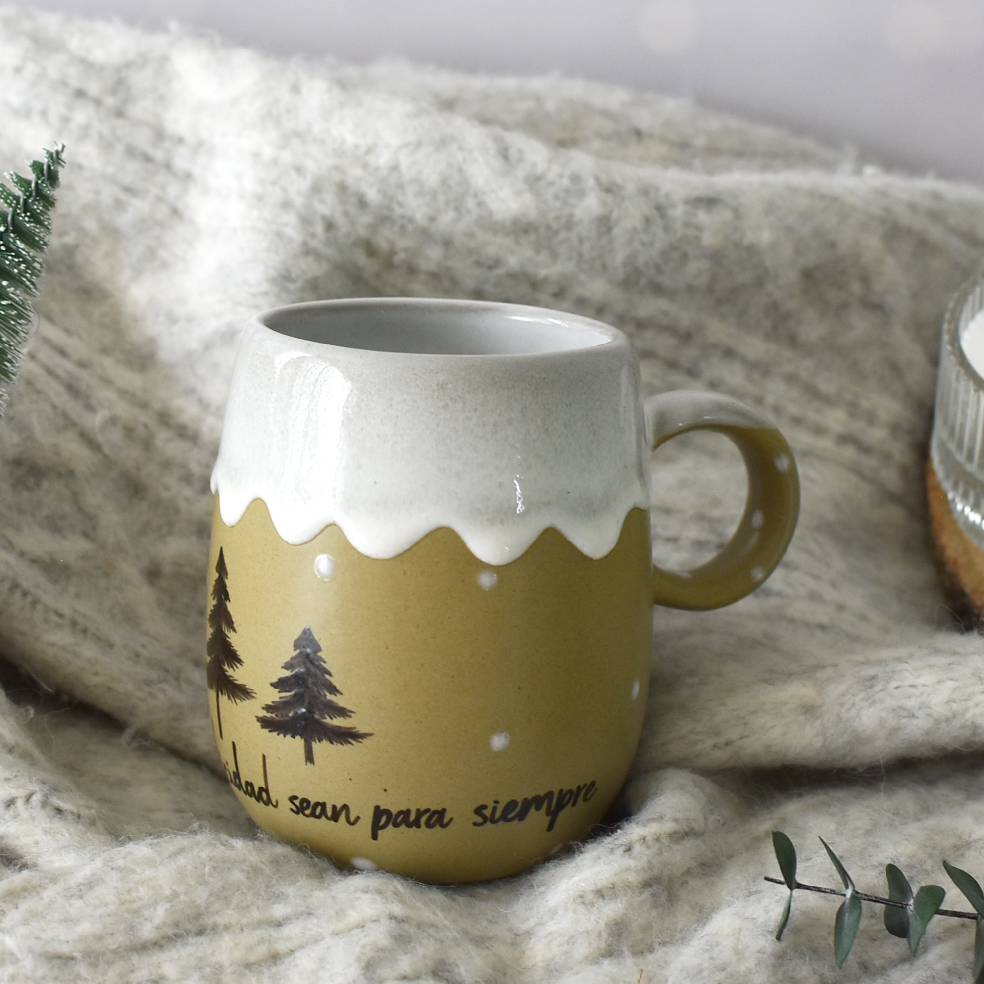 Taza Almendra "Que La Paz y la felicidad sean para siempre"