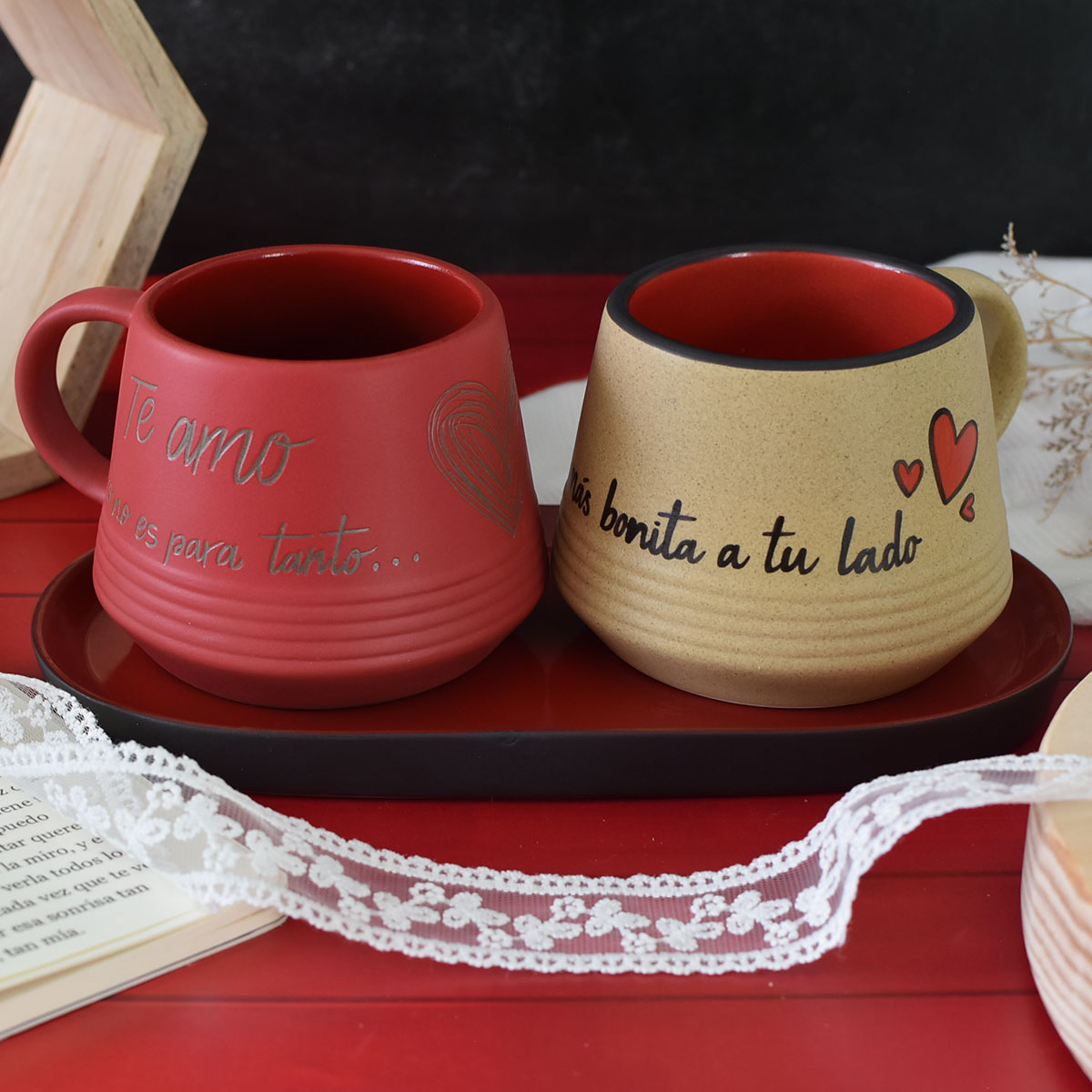 Taza Aurora "Te amo pero no es para tanto...es para siempre"