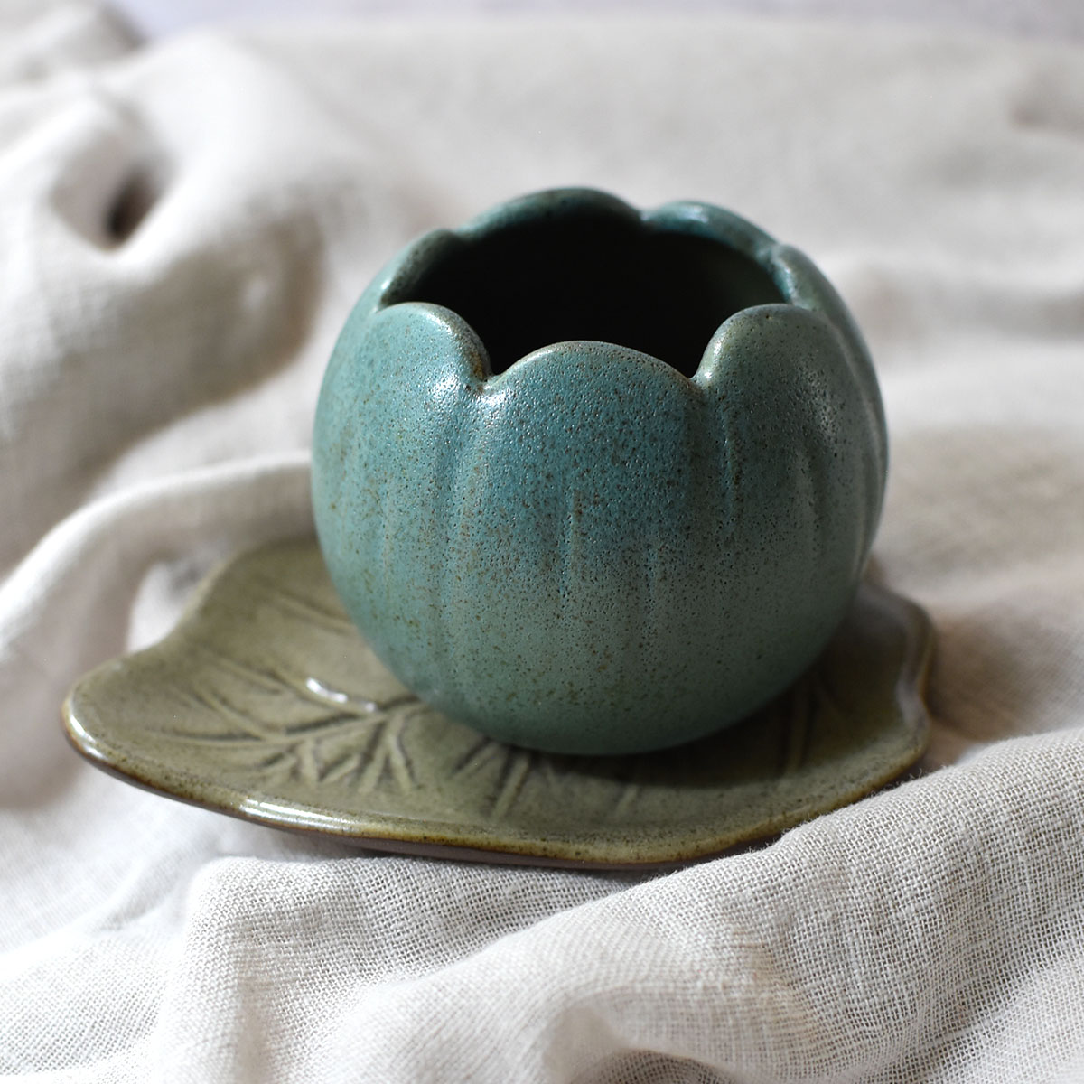 Portavelas Calabaza Azul