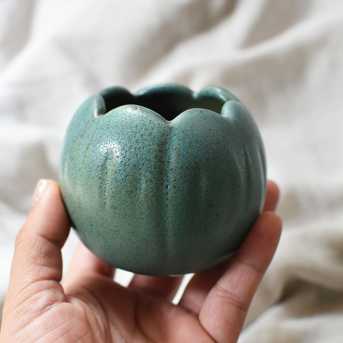 Portavelas Calabaza Azul