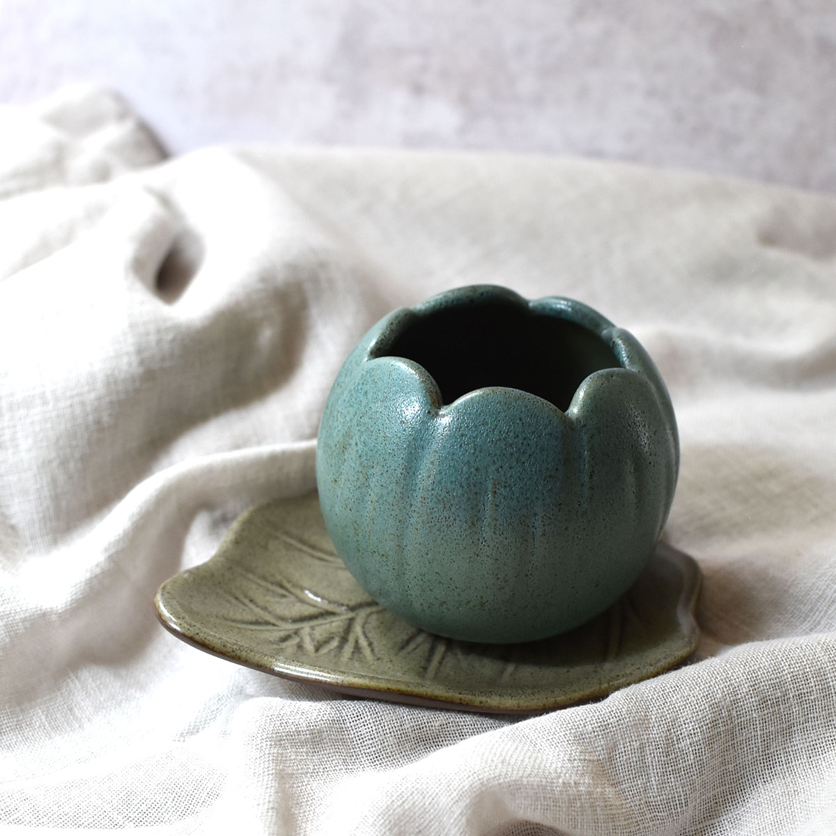 Portavelas Calabaza Azul