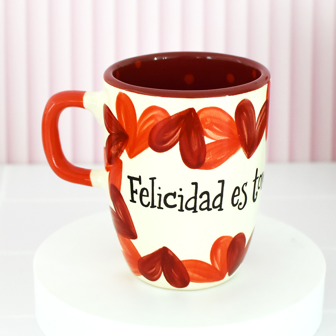 Taza Capuchino Felicidad es tomar café contigo