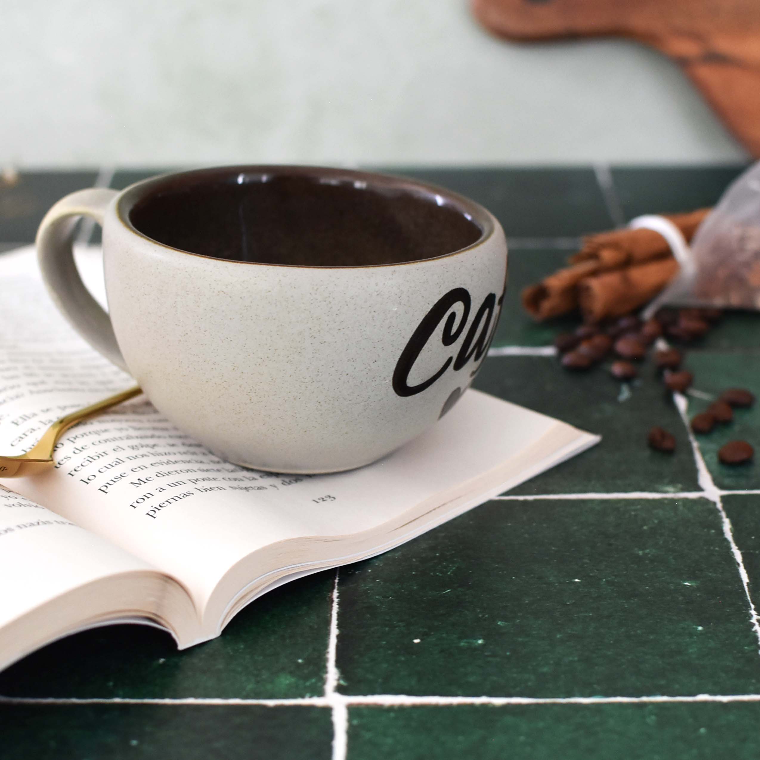 Taza Latte-Plata mate "Café"