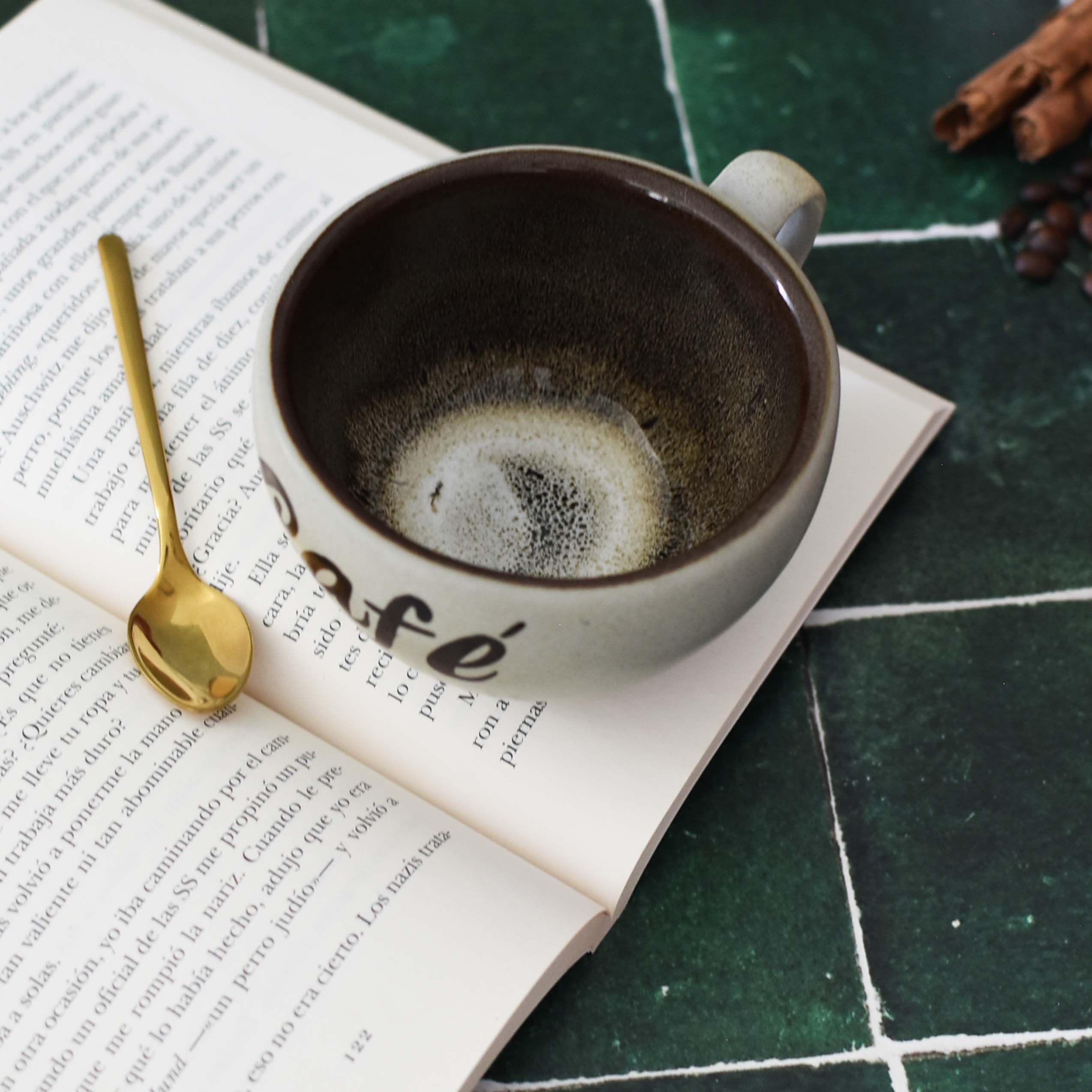 Taza Latte-Plata mate "Café"