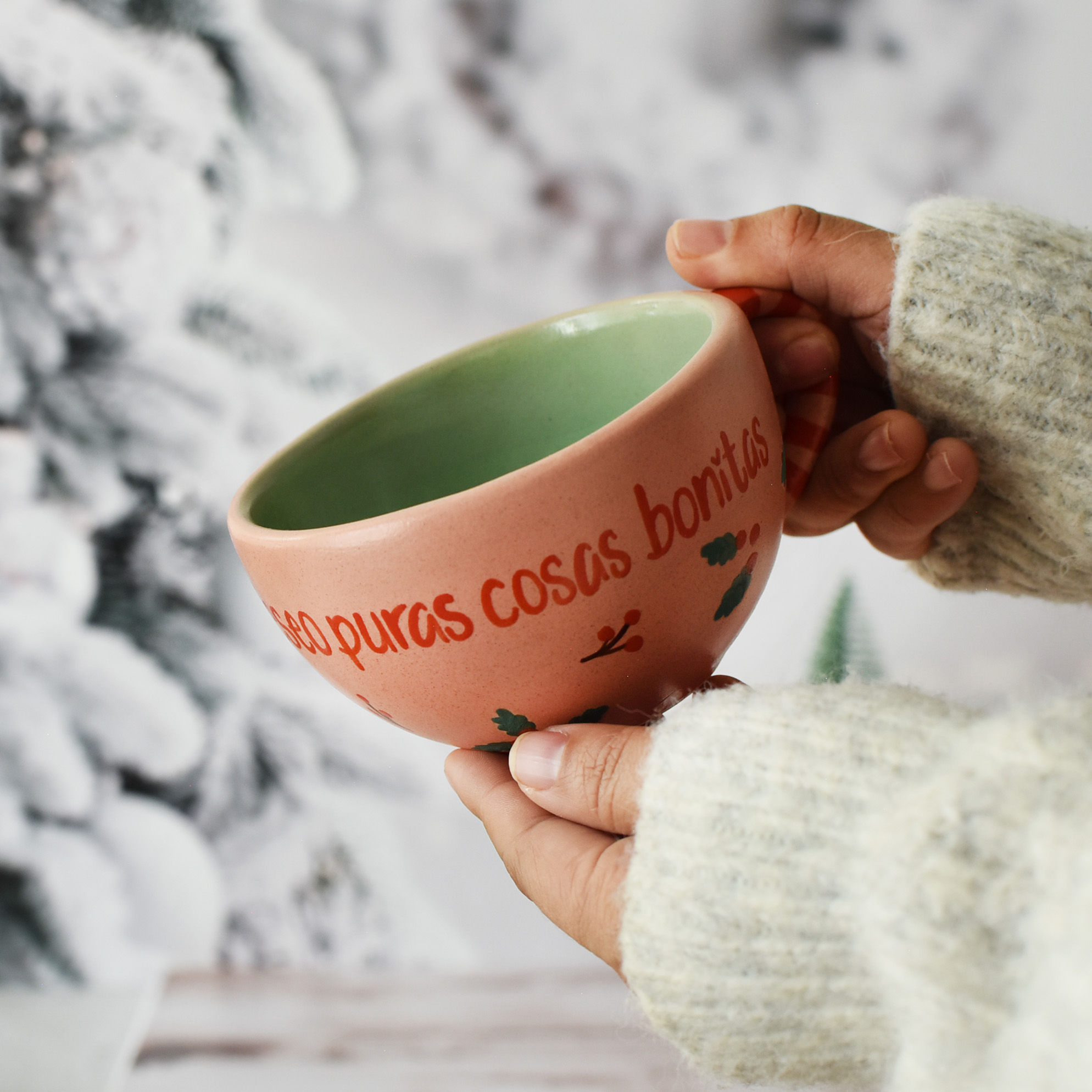 Taza Latte "Esta Navidad te deseo puras cosas bonitas"
