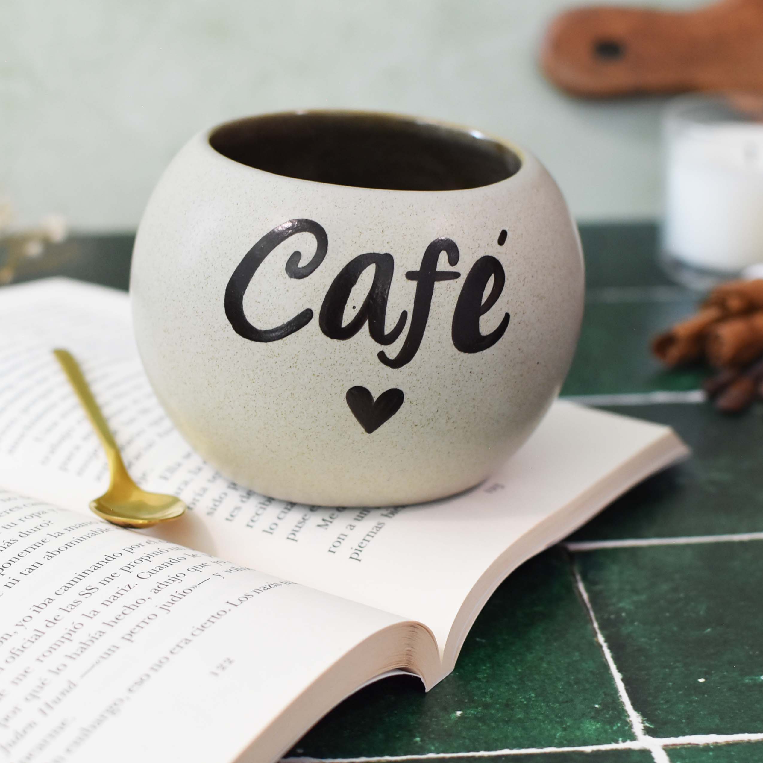 Taza Luna Plata Mate "Café"