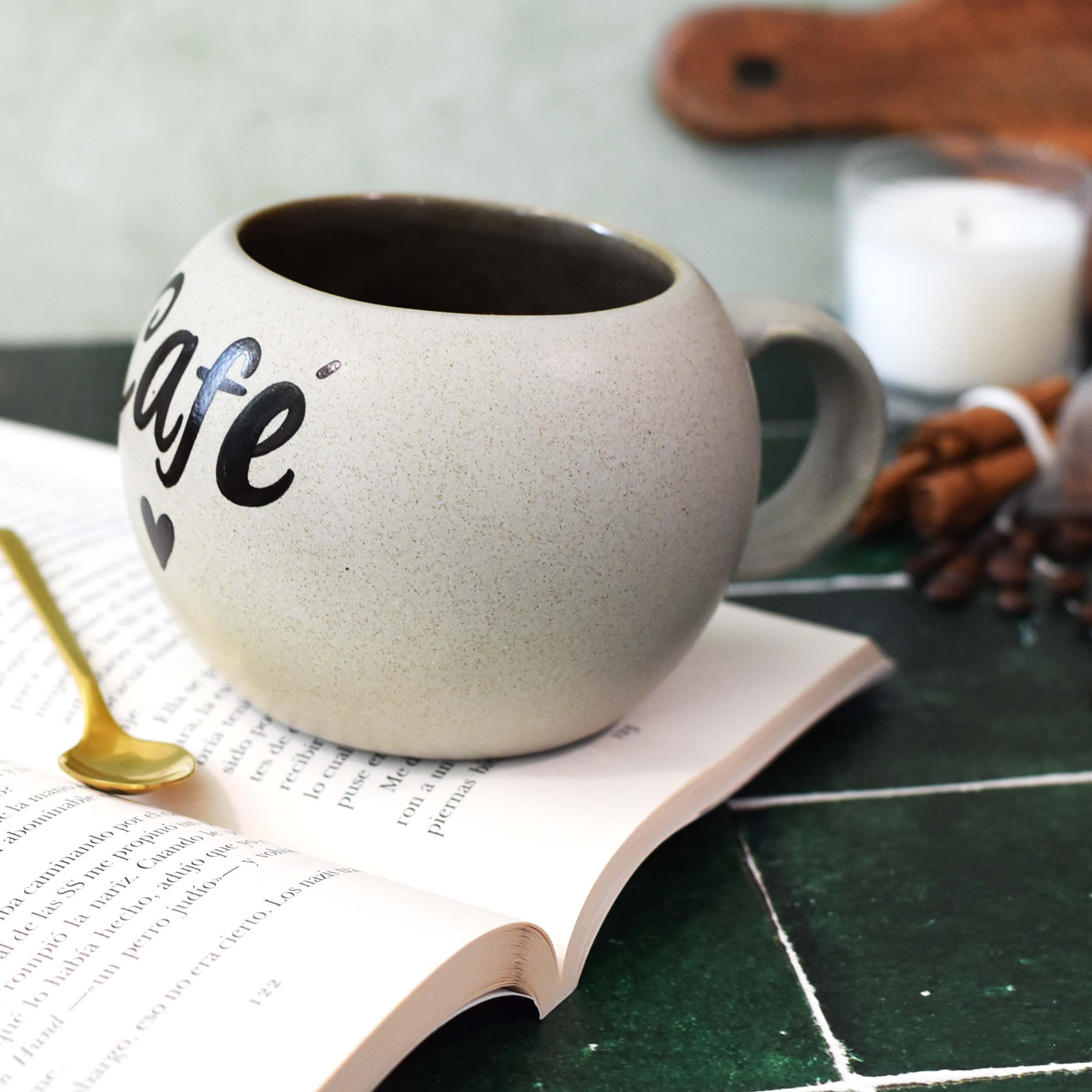 Taza Luna Plata Mate "Café"