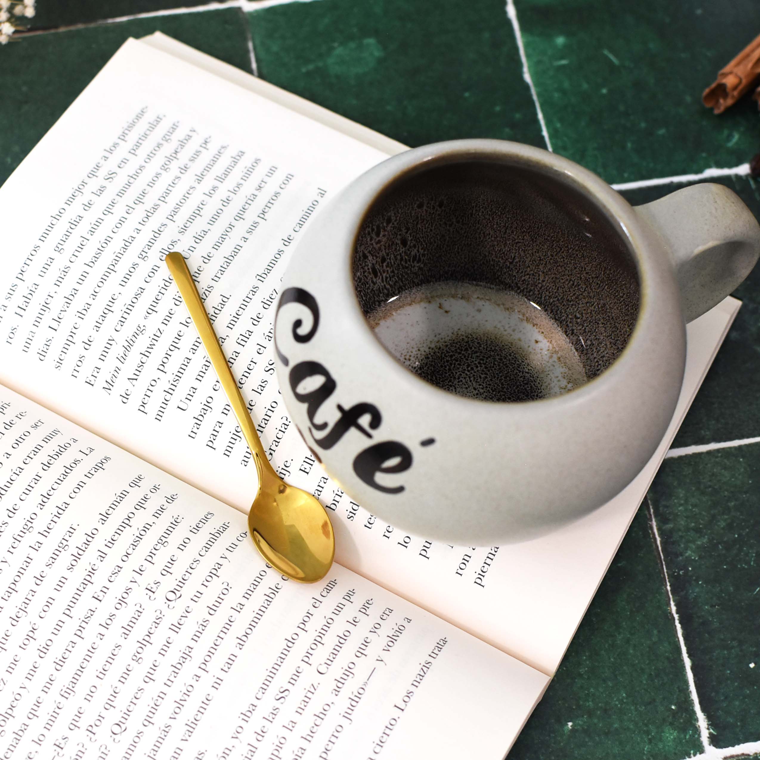 Taza Luna Plata Mate "Café"