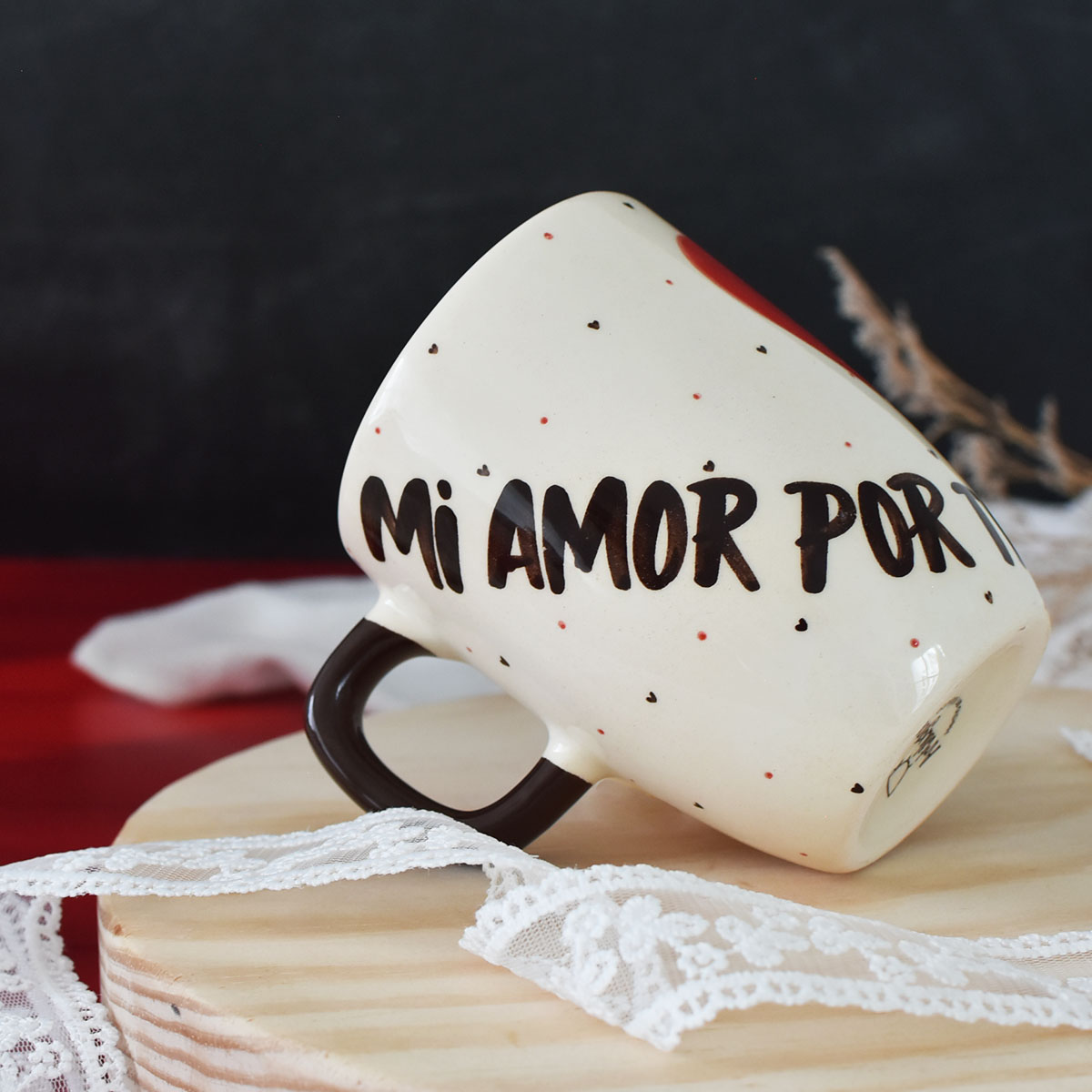 Taza Capuchino "Mi amor por ti es tan grande que no cabe en esta taza"