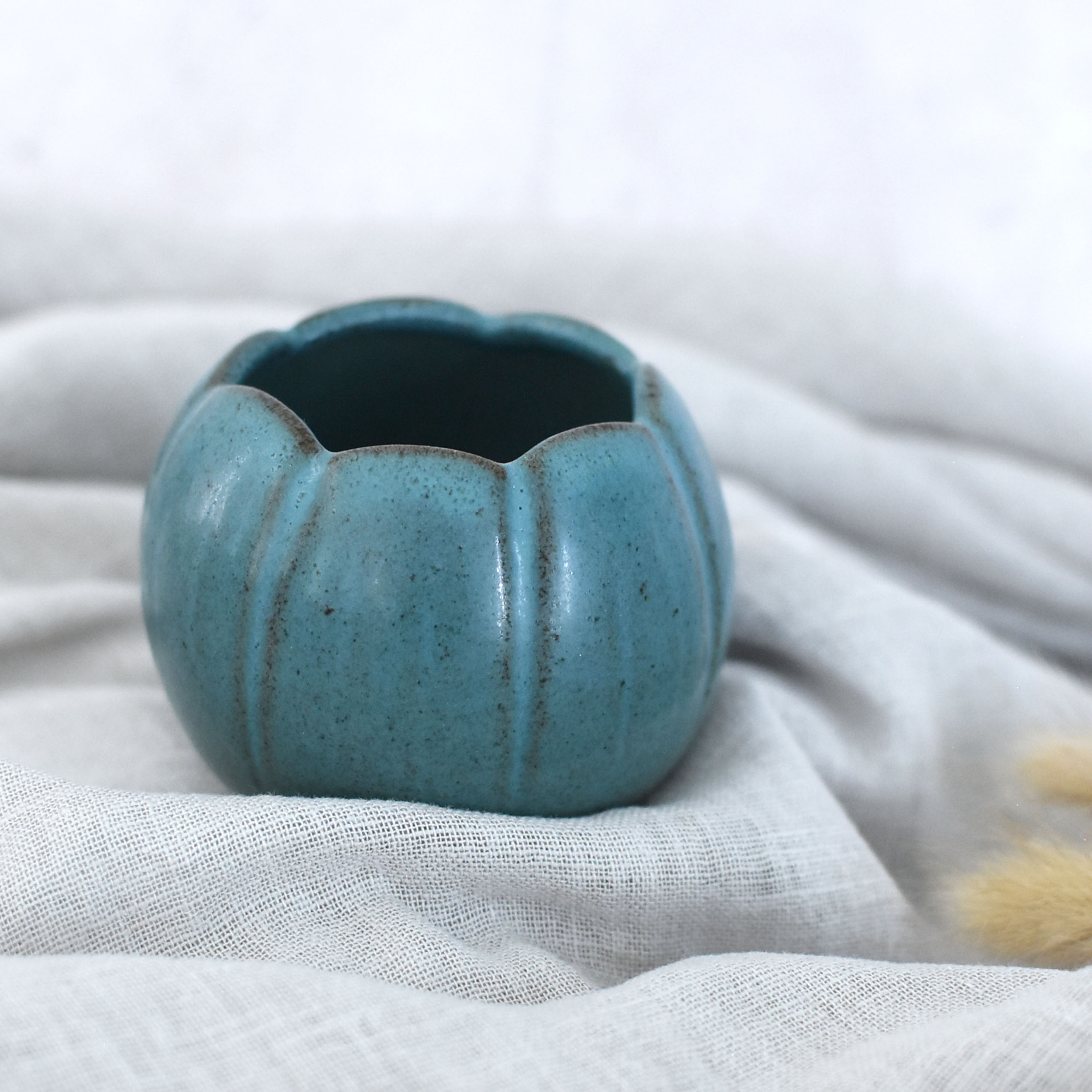 Portavelas Calabaza Azul
