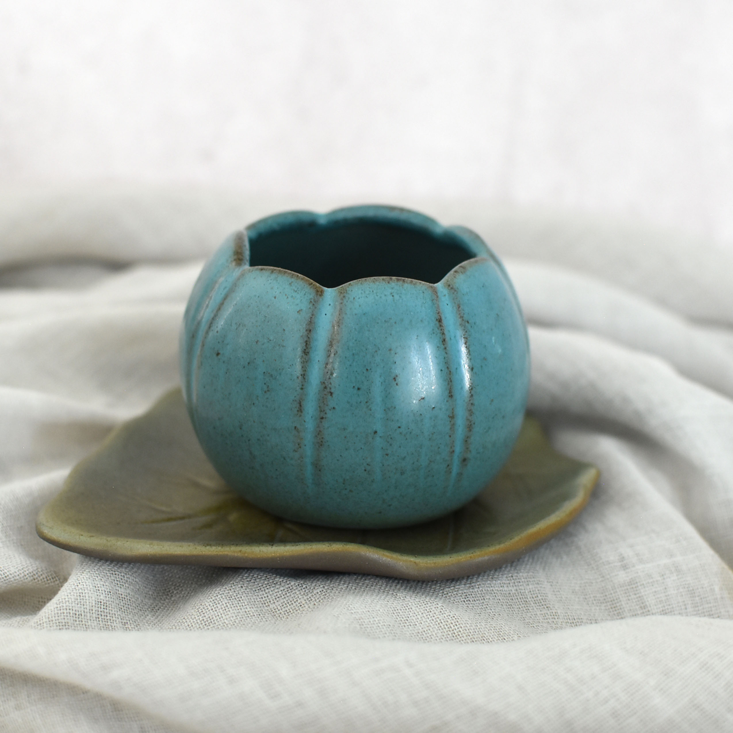 Portavelas Calabaza Azul