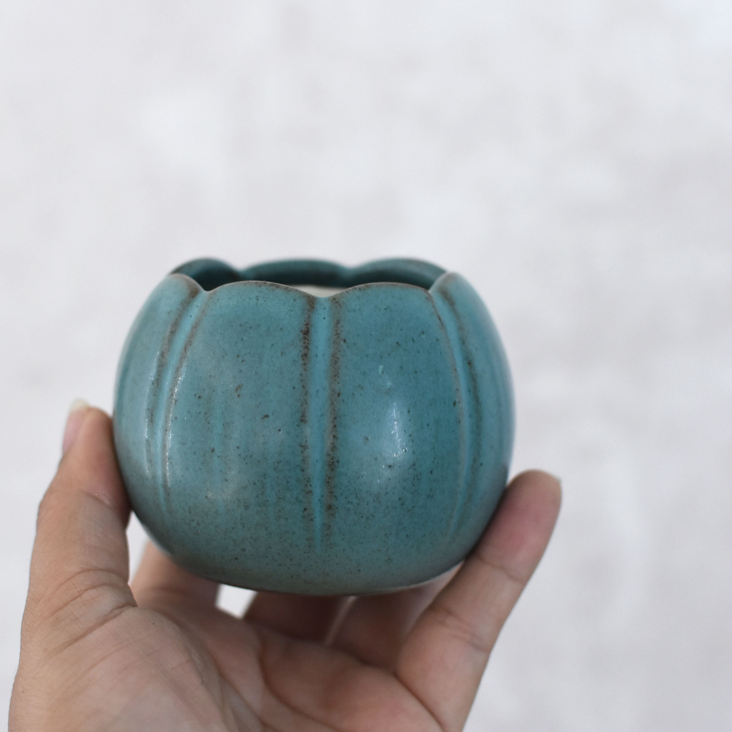 Portavelas Calabaza Azul