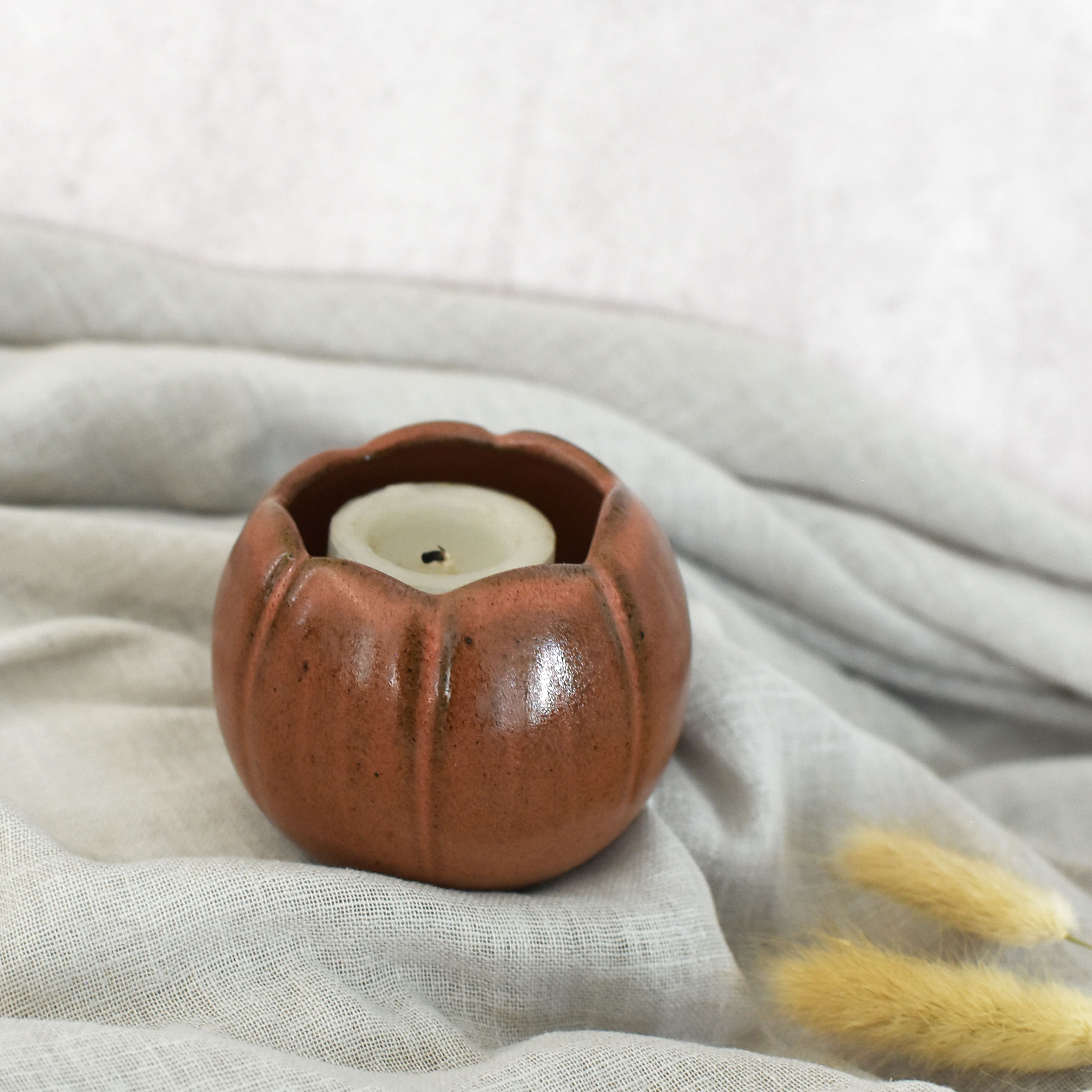 Portavelas Calabaza Naranja