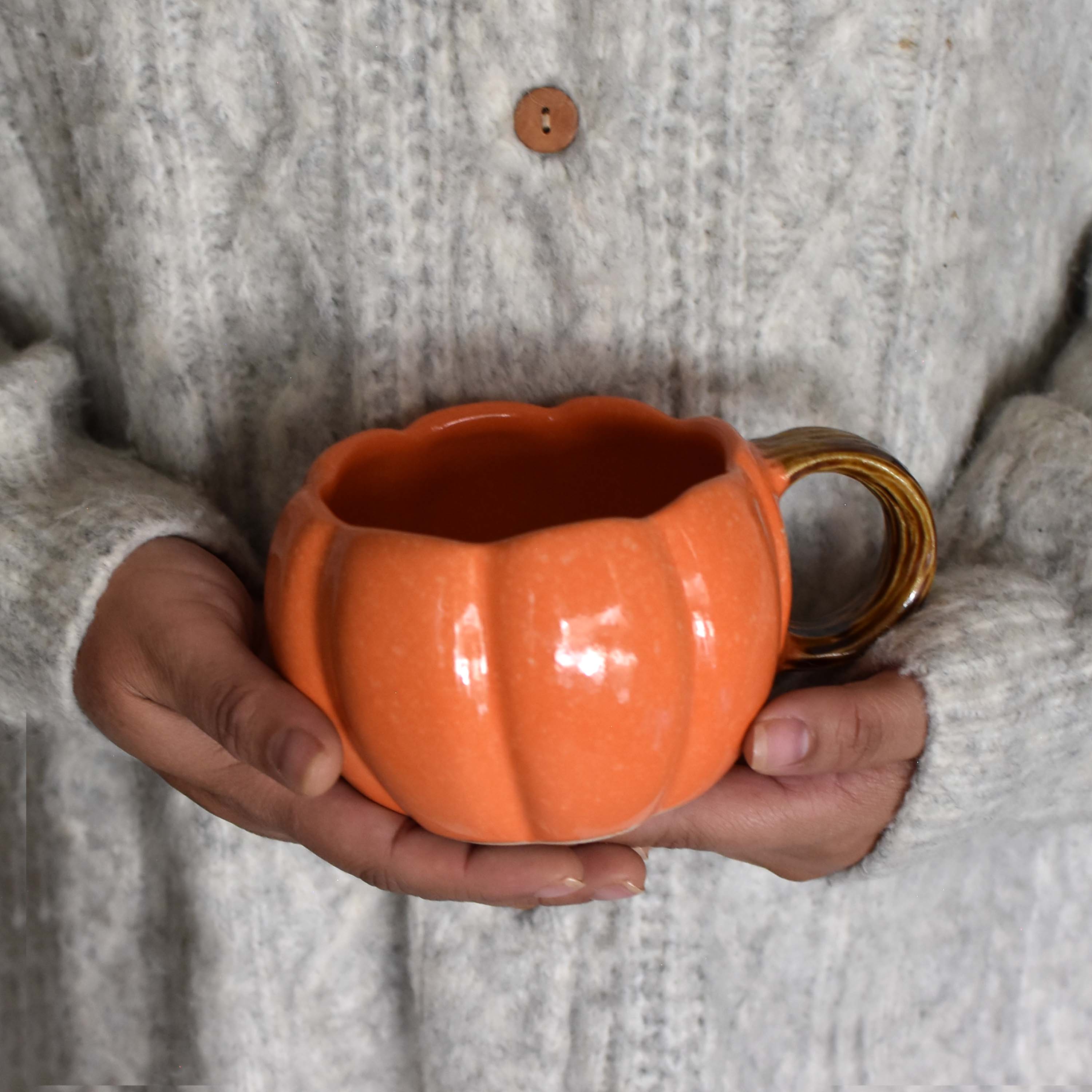 Taza Calabaza Grande Naranja