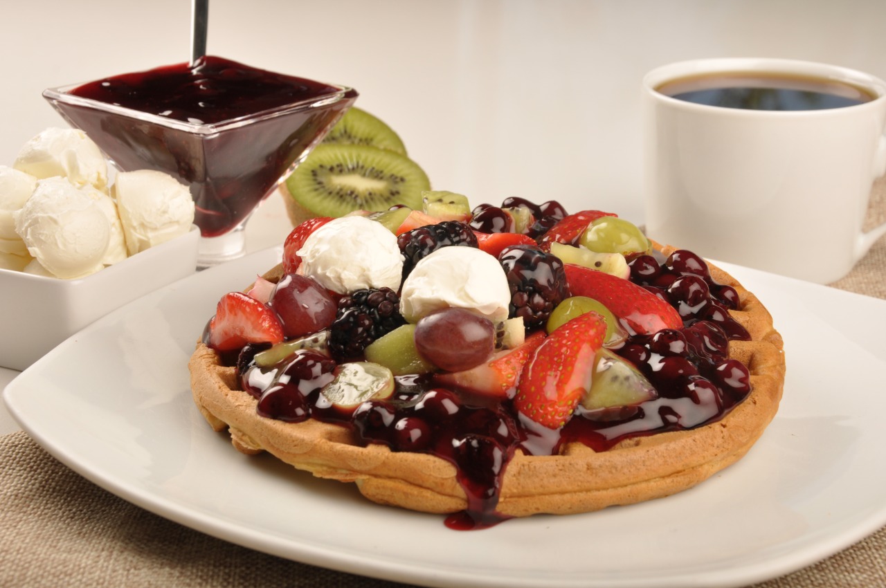 Waffle con Topping de Arandano