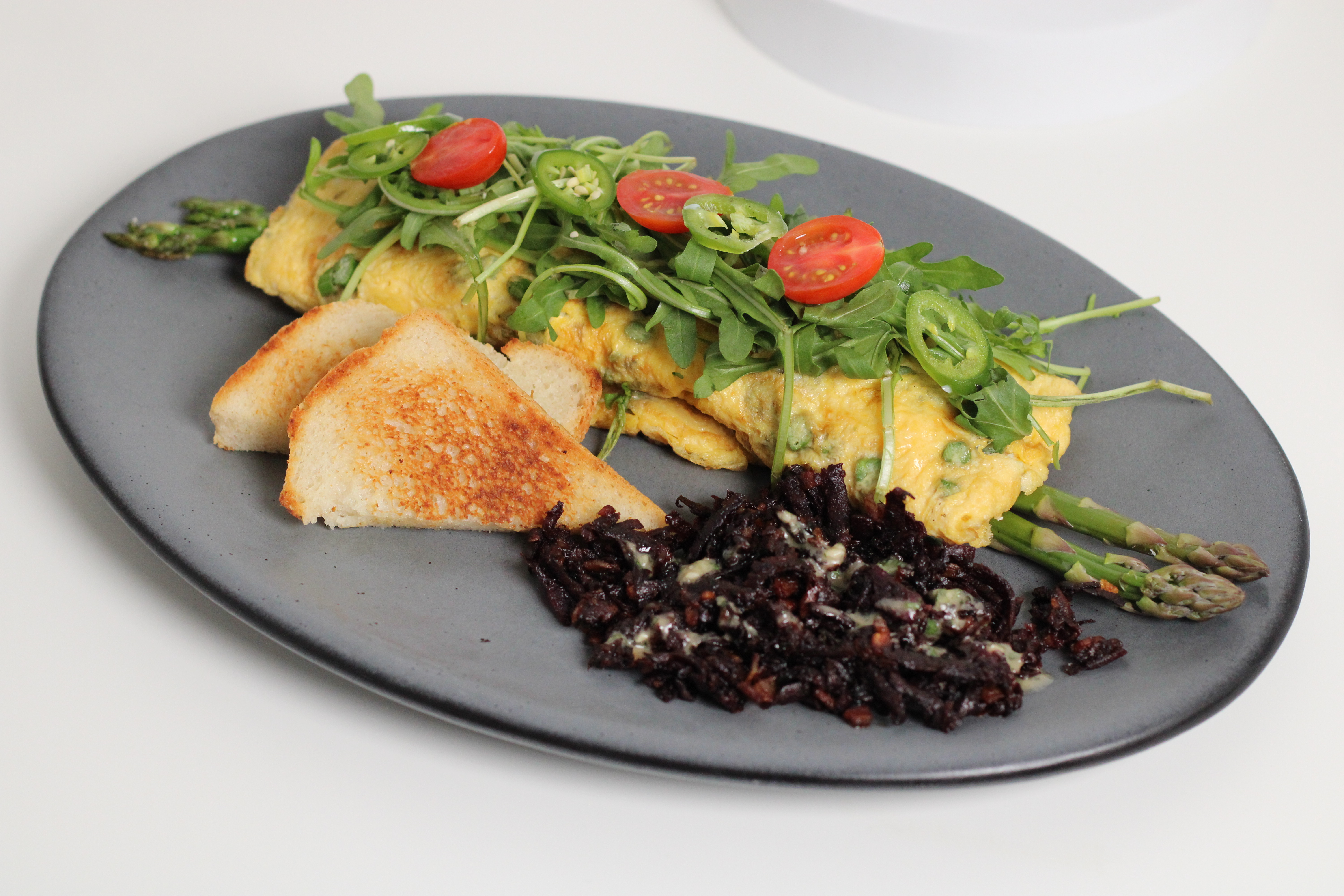 Omelette de Espárragos con Camote KT